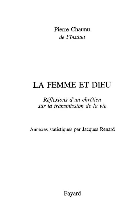 Cover image for book La Femme et Dieu