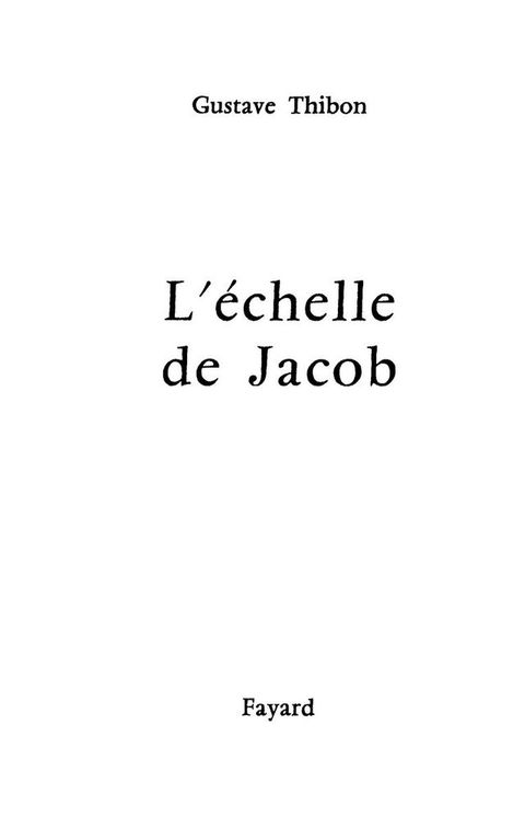 Cover image for book L'Echelle de Jacob
