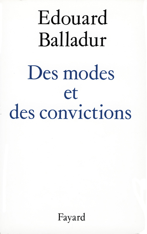 Cover image for book Des modes et des convictions