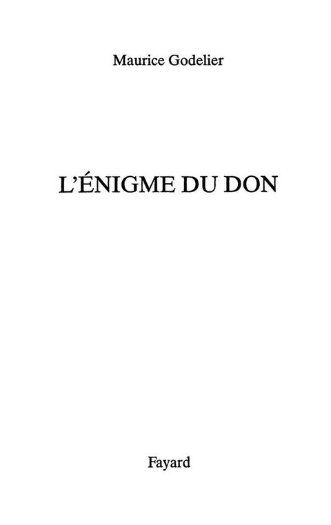 Cover image for book L'Enigme du don