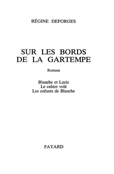 Cover image for book Sur les bords de la Gartempe