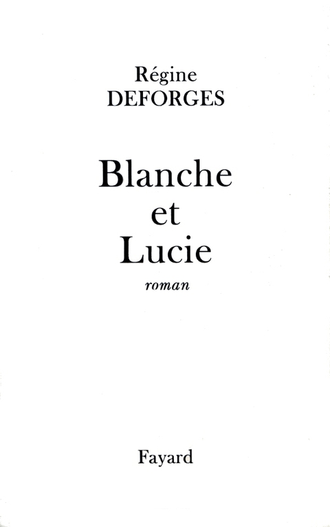Cover image for book Blanche et Lucie