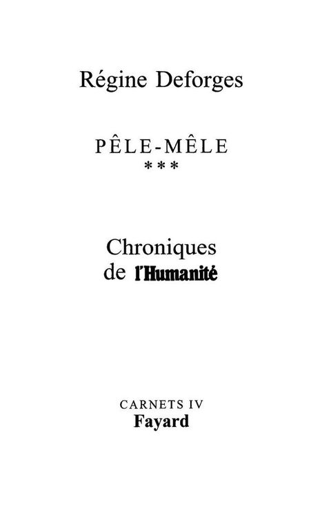 Cover image for book Pêle-Mêle Tome 3