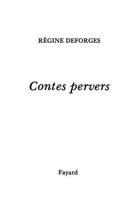 Cover image for book Contes pervers