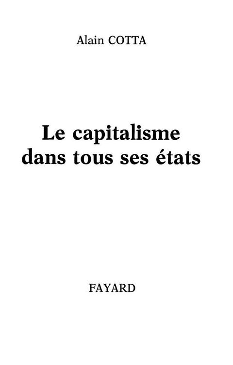 Cover image for book Le Capitalisme dans tous ses états