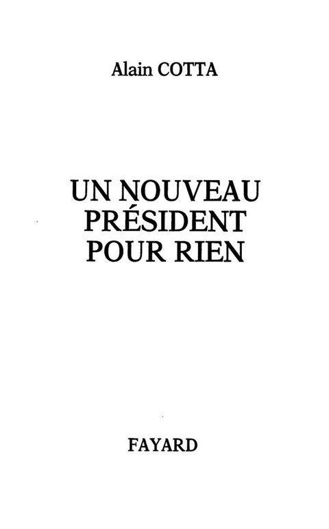 Cover image for book Un nouveau président pour rien