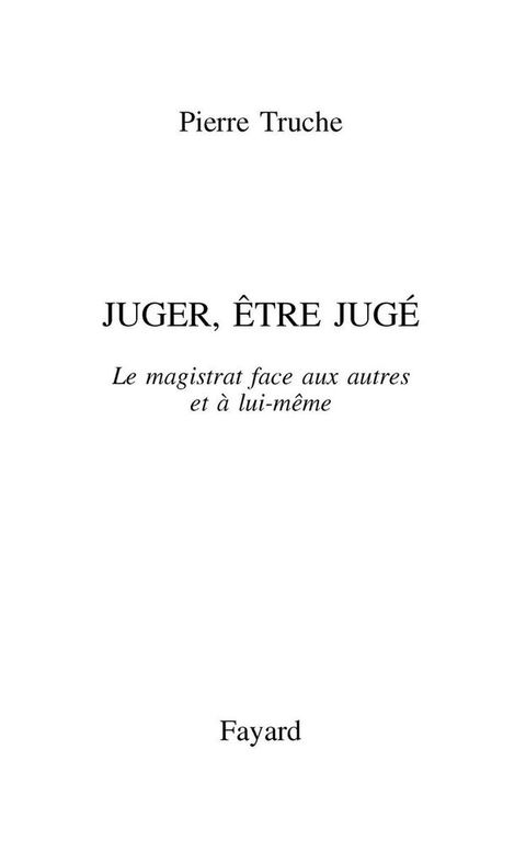 Cover image for book Juger, être jugé