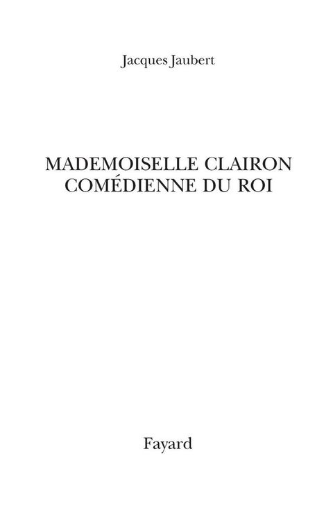 Cover image for book Mademoiselle Clairon