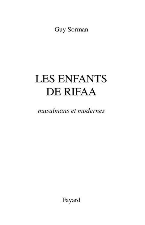 Cover image for book Les Enfants de Rifaa