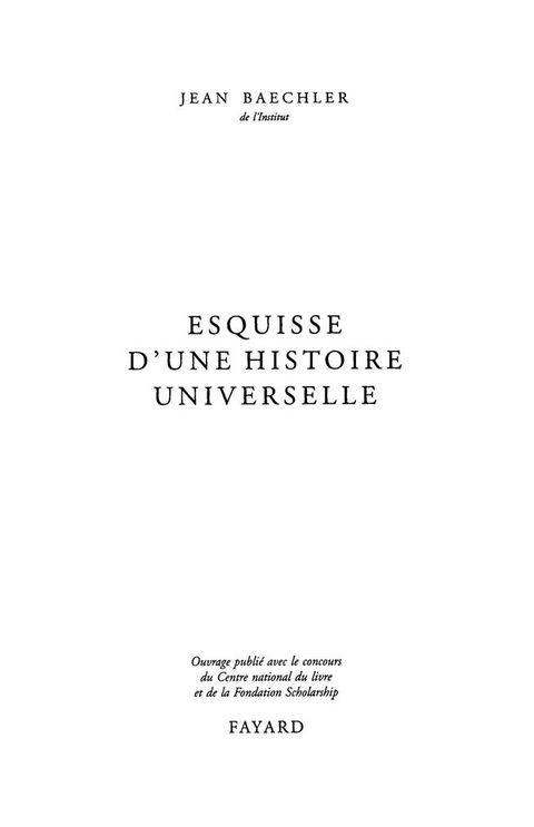 Cover image for book Esquisse d'une histoire universelle