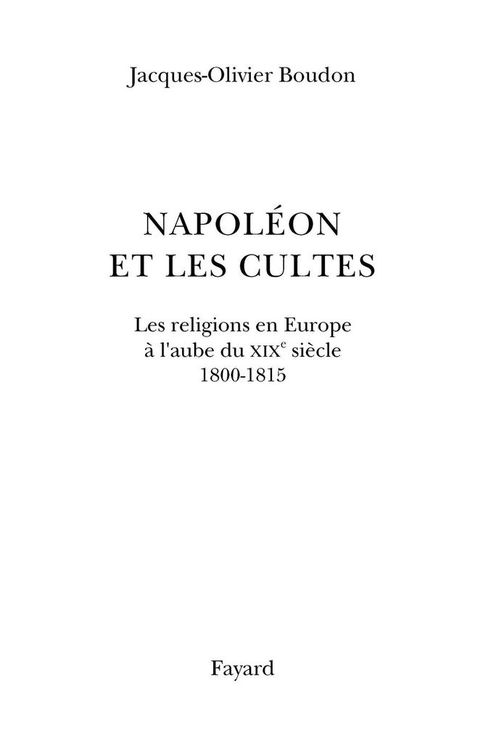 Cover image for book Napoléon et les cultes