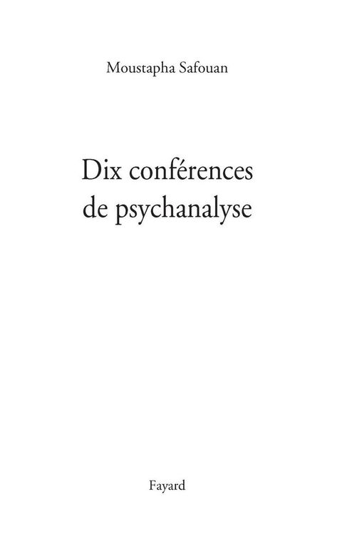 Cover image for book Dix conférences de psychanalyse