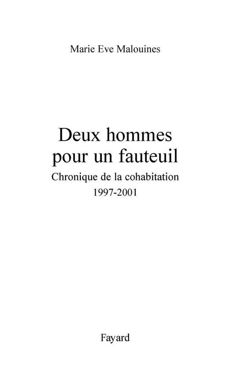 Cover image for book Deux hommes pour un fauteuil