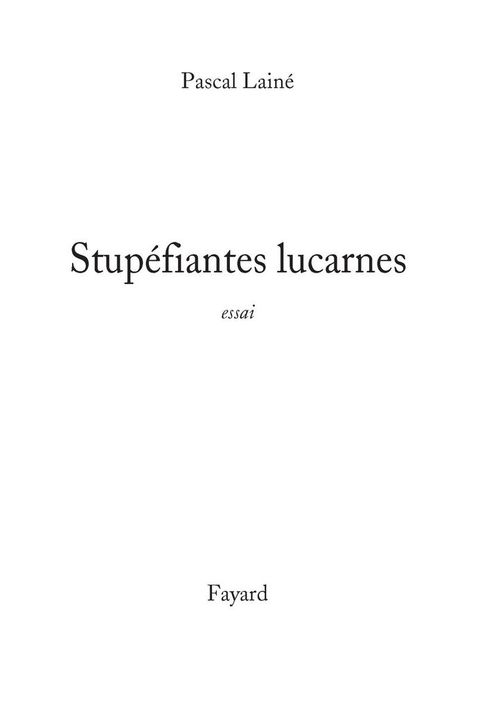 Cover image for book Stupéfiantes lucarnes