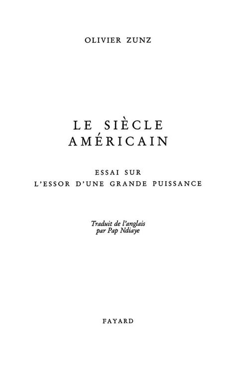Cover image for book Le siècle américain