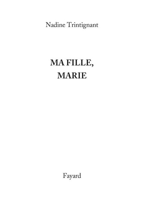 Cover image for book Ma fille, Marie