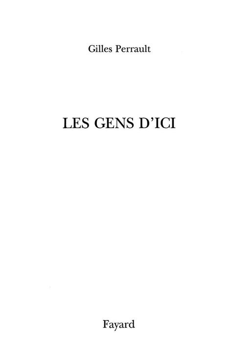 Cover image for book Les Gens d'ici