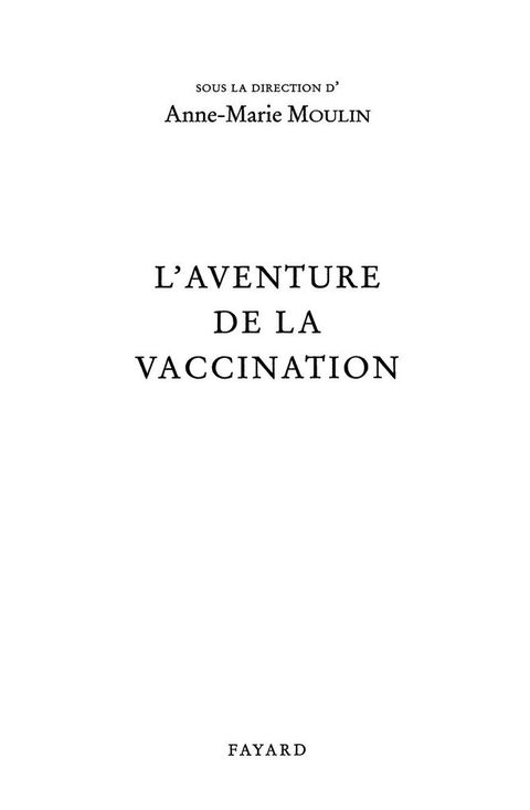 Cover image for book L'Aventure de la vaccination