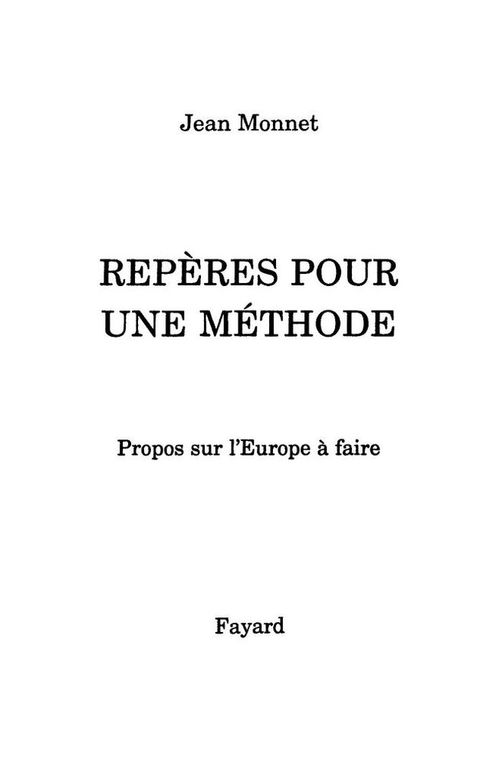Cover image for book Repères pour une méthode