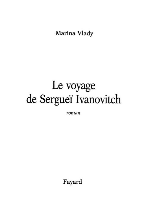 Cover image for book Le Voyage de Sergueï Ivanovitch