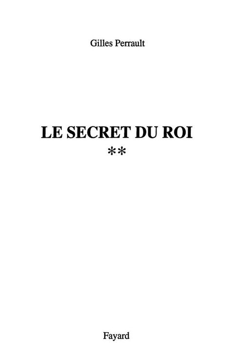 Cover image for book Le Secret du Roi