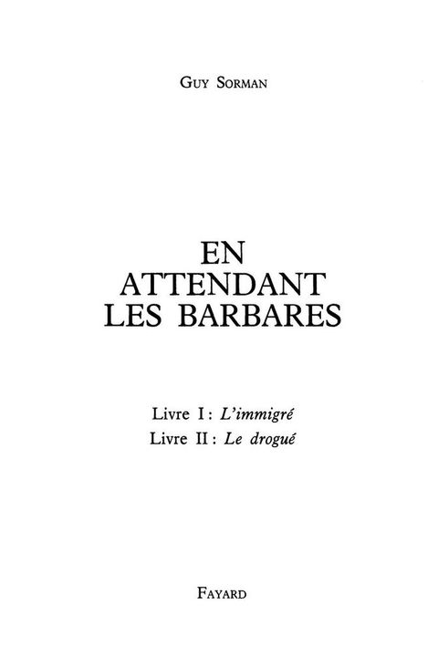 Cover image for book En attendant les barbares