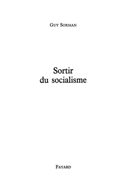 Cover image for book Sortir du socialisme