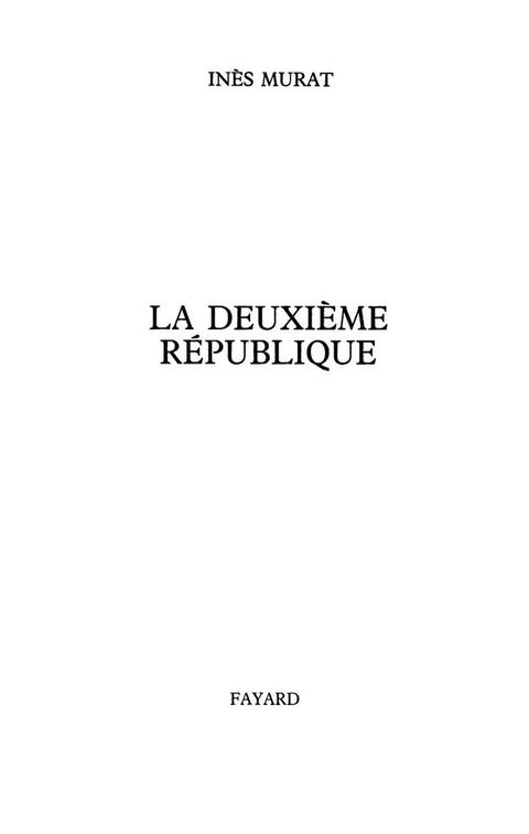 Cover image for book La Deuxième République