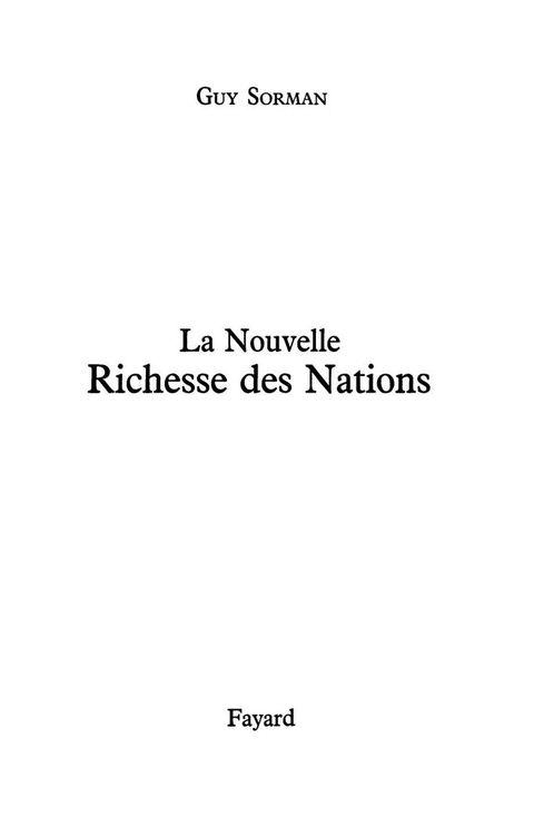 Cover image for book La Nouvelle richesse des nations