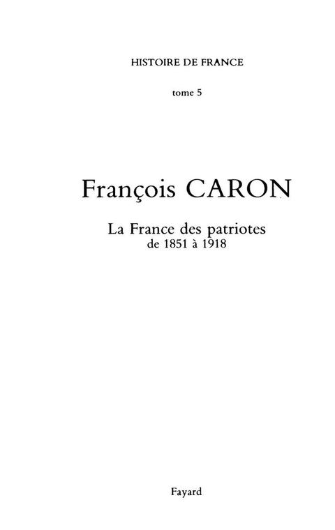 Cover image for book La France des patriotes