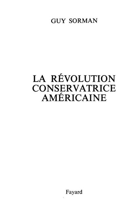 Cover image for book La Révolution conservatrice américaine