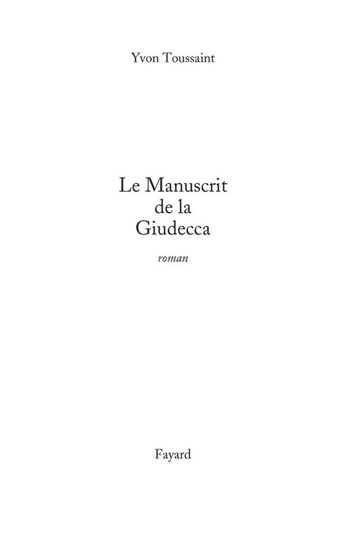 Cover image for book Le Manuscrit de la Giudecca