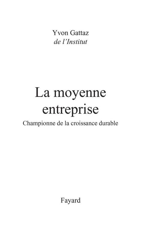 Cover image for book La Moyenne entreprise
