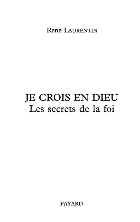 Cover image for book Je crois en Dieu