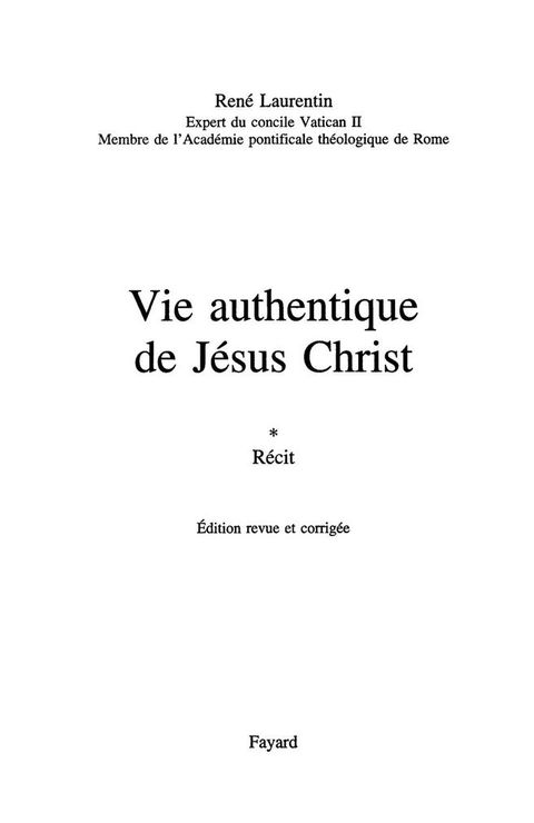 Cover image for book Vie authentique de Jésus Christ