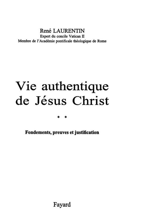 Cover image for book Vie authentique de Jésus Christ