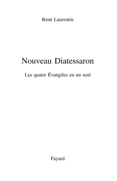 Cover image for book Nouveau Diatessaron