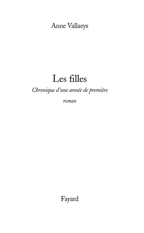 Cover image for book Les Filles