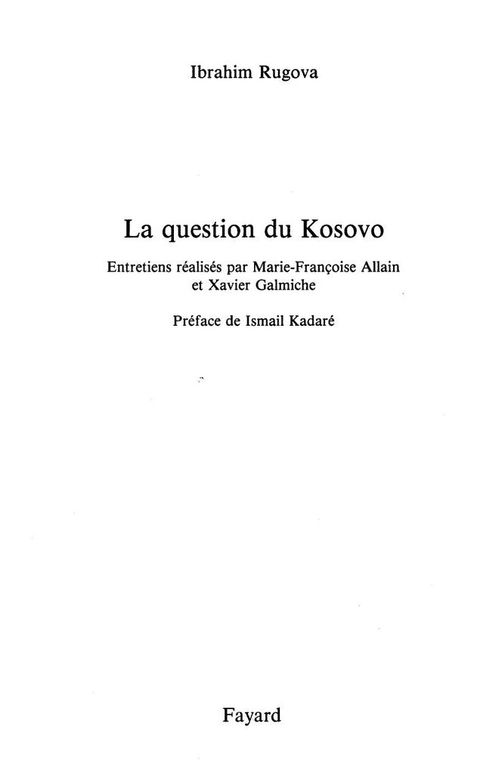 Cover image for book La Question du Kosovo