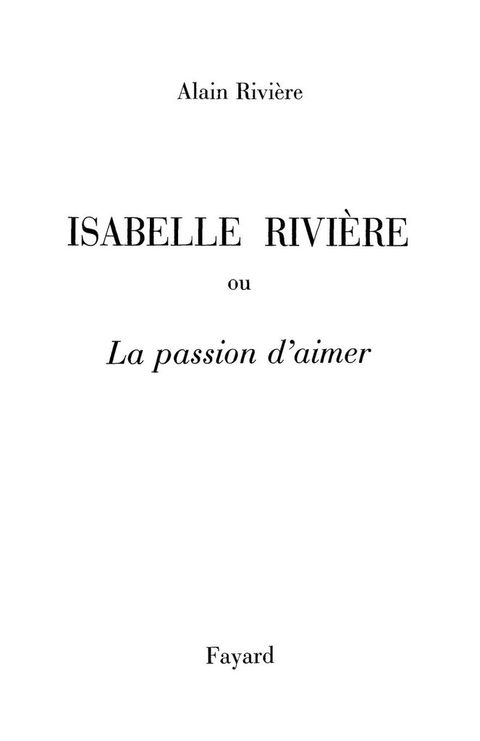 Cover image for book Isabelle Rivière