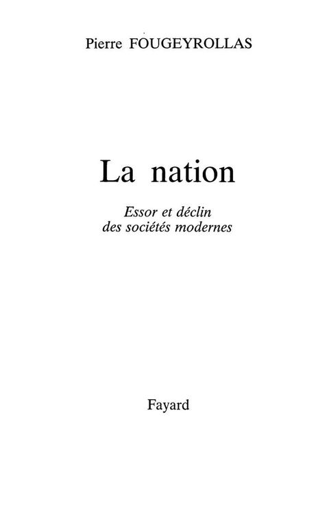 Cover image for book La Nation