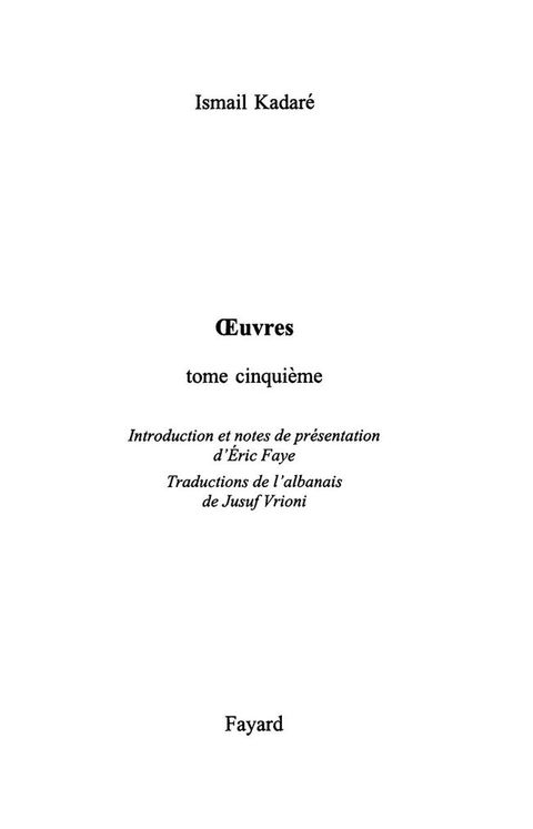 Cover image for book Oeuvres