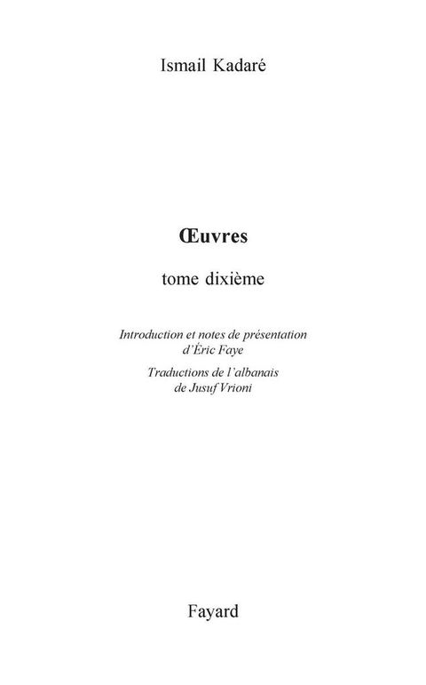 Cover image for book Oeuvres complètes, tome 10