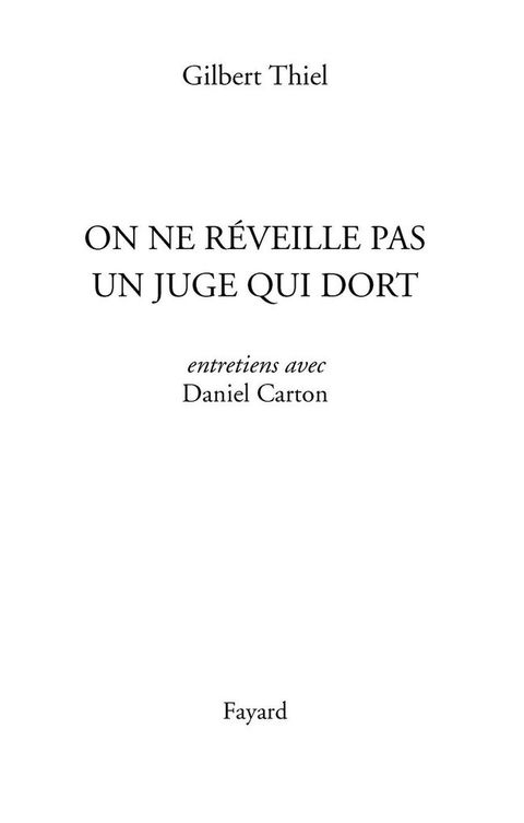 Cover image for book On ne réveille pas un juge qui dort