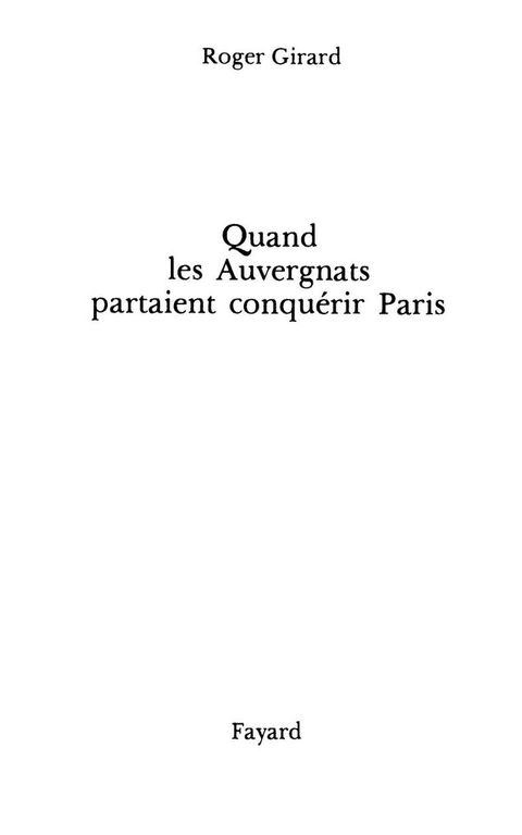 Cover image for book Quand les Auvergnats partaient conquérir Paris