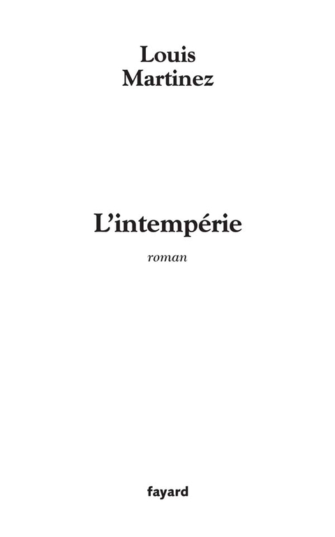 Cover image for book L'Intempérie
