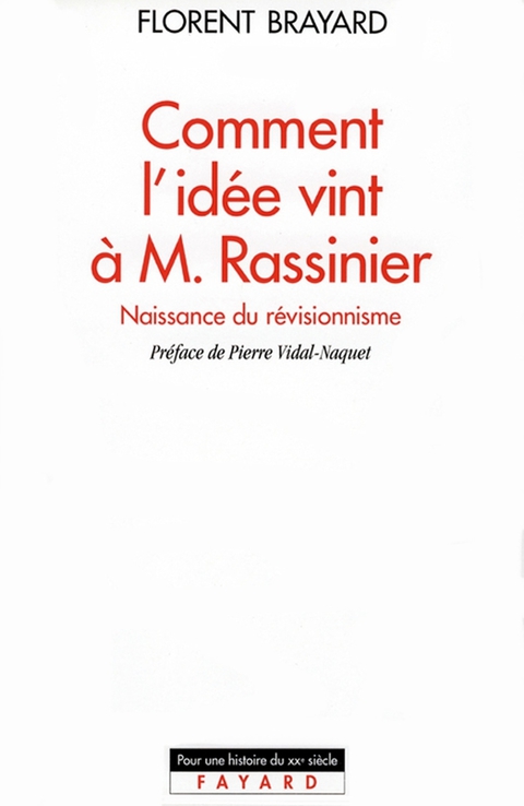 Cover image for book Comment l'idée vint à M. Rassinier