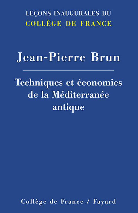 Cover image for book Techniques et économies de la Méditerranée antique