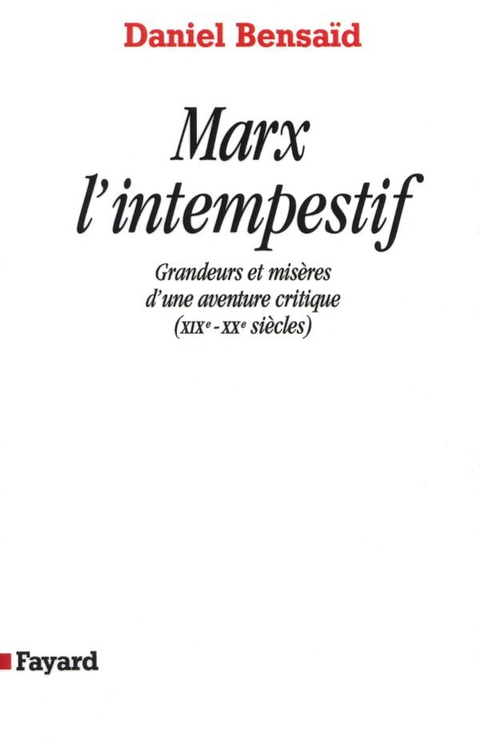 Cover image for book Marx l'intempestif