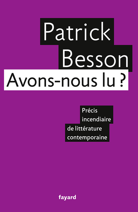 Cover image for book Avons-nous lu ?